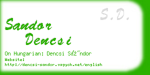 sandor dencsi business card